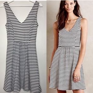 Anthropologie Maeve black & white cutout dress